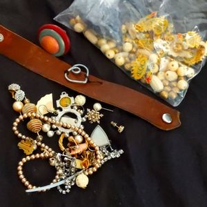 FREE with Purchase Lot assorted jewelry beads odds n ends bundle